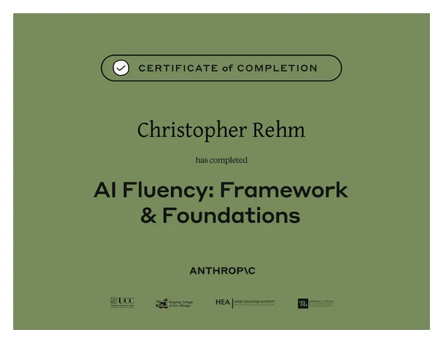 Certificate: AI Fluency: Framework & Foundations