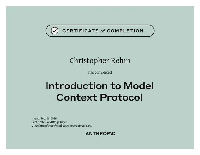 Certificate: Introduction to Model Context Protocol