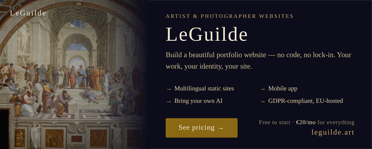 LeGuilde — Portfolio-Websites für Künstler