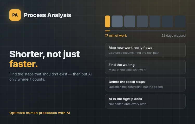 Process Analysis — optimize human processes and speed them up with AI in the right places.